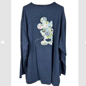 Tommy Bahama Jungle Jubilee Disney Mickey Mouse T-Shirt 3XLB Organic Navy Floral